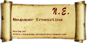 Neupauer Ernesztina névjegykártya